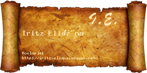 Iritz Eliána névjegykártya